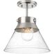 Olive Ridley 1 Light 11.75 inch Brushed Nickel Semi-Flush Convertible Ceiling Light, Design Series