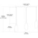 Sausalito 3 Light 36 inch Satin Nickel Multi Pendant Ceiling Light, Configurable