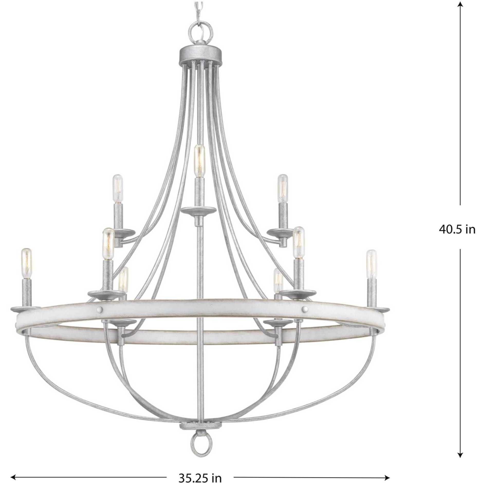Camps Bay 9 Light 35.25 inch Galvanized Chandelier Ceiling Light