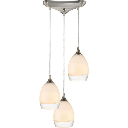 Galleon Beach 3 Light 12 inch Satin Nickel Multi Pendant Ceiling Light, Configurable