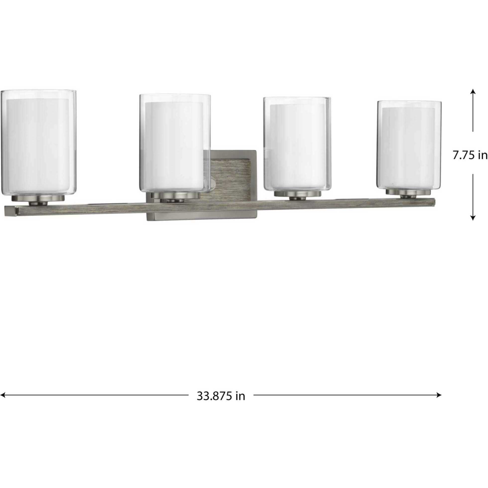 Beaches 4 Light 34 inch Brushed Nickel Bath Vanity Wall Light