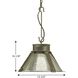Frenchman Bay 1 Light 15.75 inch Aged Brass Pendant Ceiling Light, Design Series