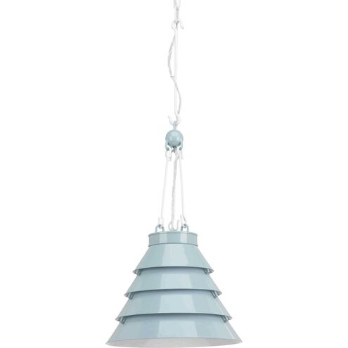 Blue Hill 1 Light 13.88 inch Matte Blue Enamel Pendant Ceiling Light, Design Series
