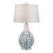 Bora Bora 27 inch 150 watt Blue with White and Clear Table Lamp Portable Light