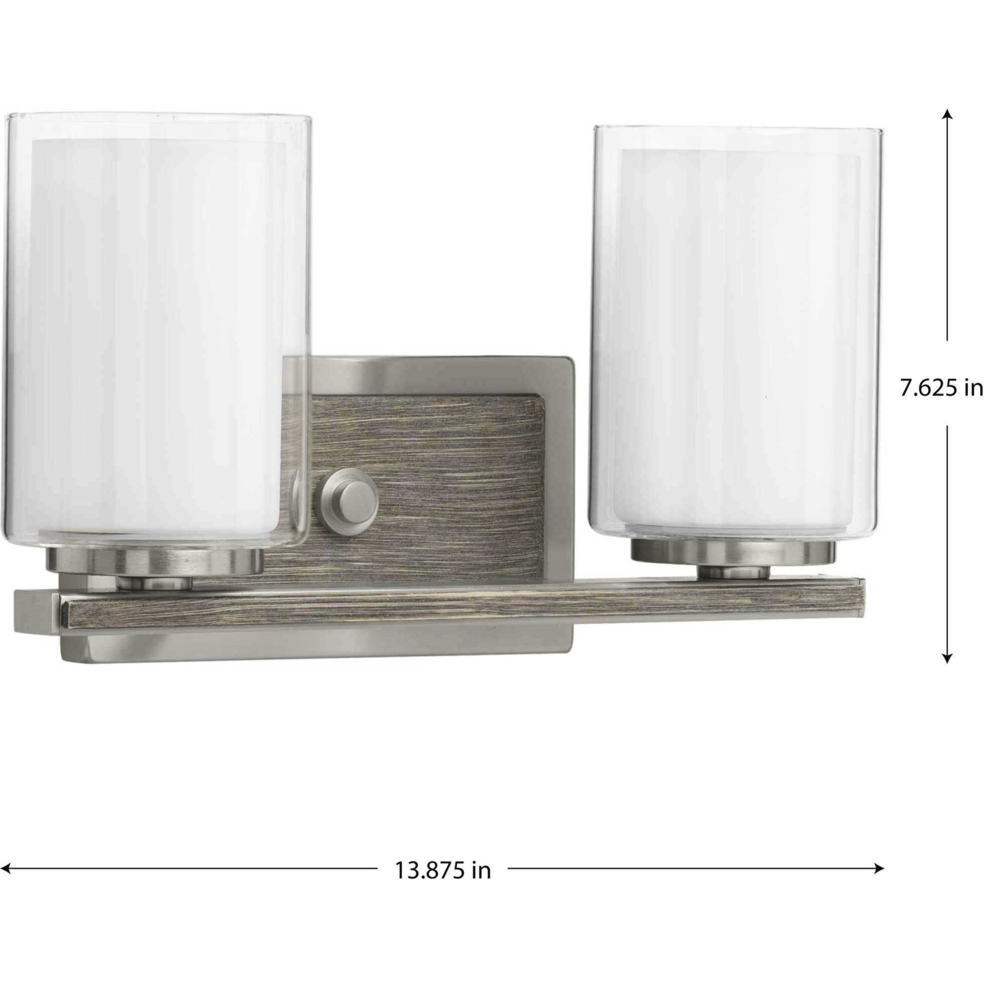 Beaches 2 Light 14 inch Brushed Nickel Bath Vanity Wall Light