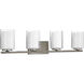 Beaches 4 Light 34 inch Brushed Nickel Bath Vanity Wall Light