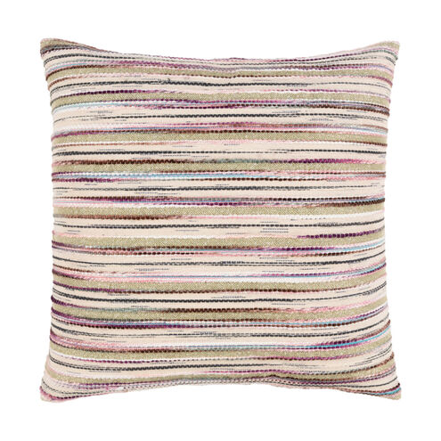 Naukati Bay 20 X 20 inch Beige/Dark Purple/Lilac/Bright Pink/Dark Green Pillow Cover