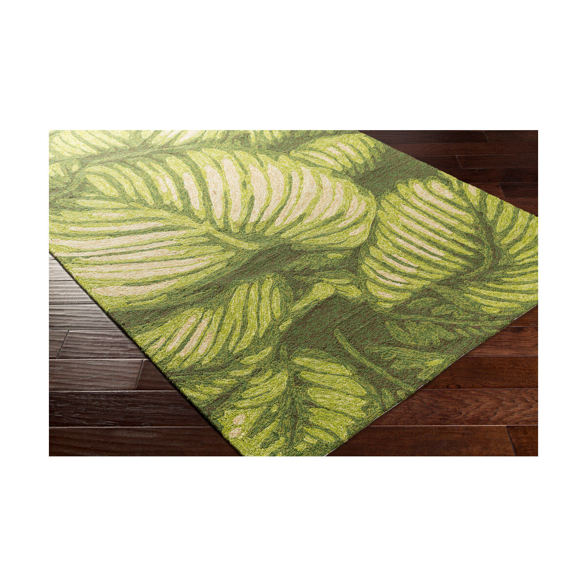 Mobjack Bay 60 X 36 inch Lime/Dark Green/Cream/Ivory/Dark Brown Indoor Area Rug, Polypropylene