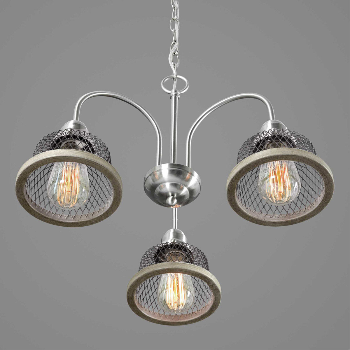 Biarritz 3 Light 20 inch Brushed Nickel Chandelier Ceiling Light