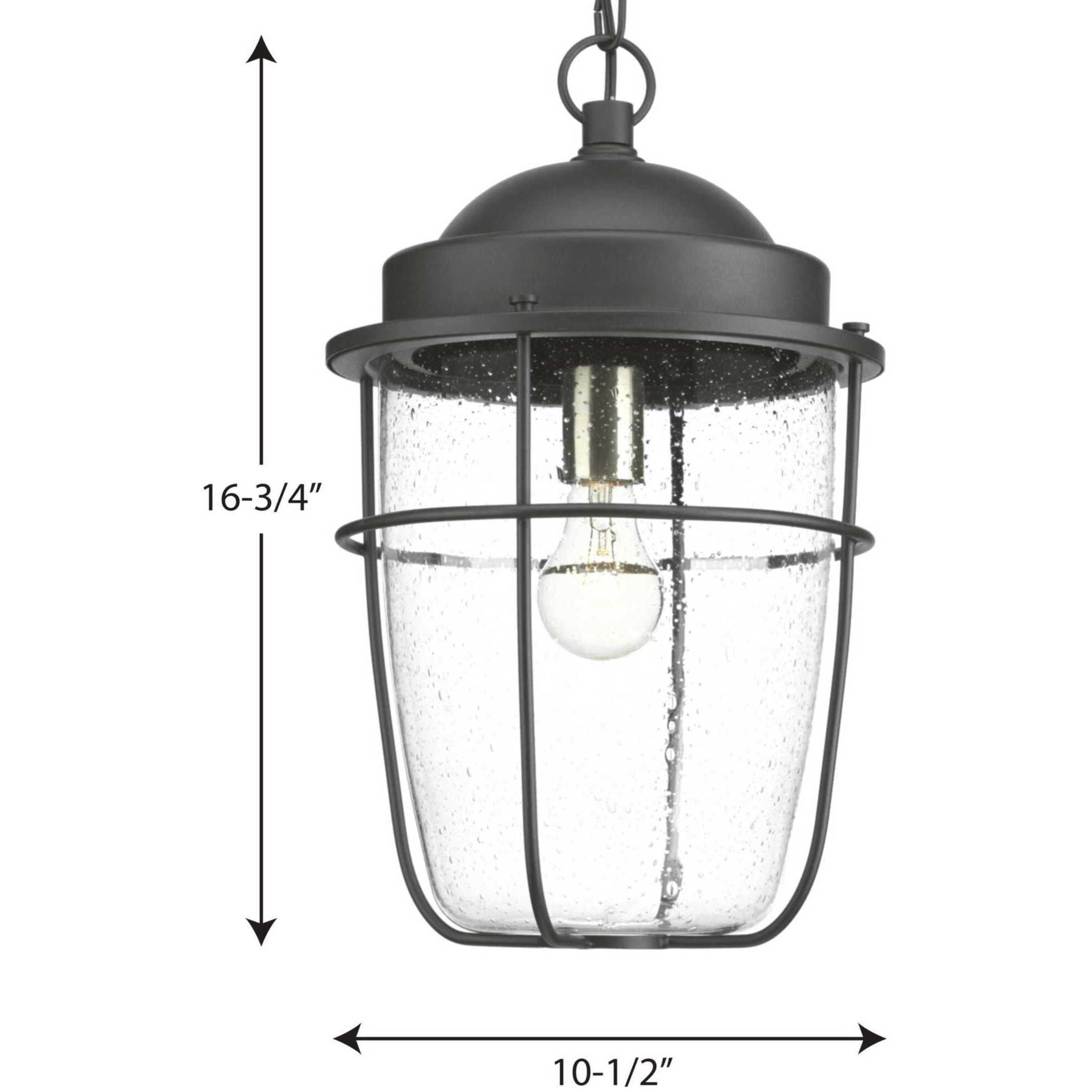 Flatts 1 Light 10.5 inch Textured Black Outdoor Hanging Lantern