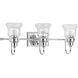 Maritime 3 Light 24 inch Polished Chrome Bath Vanity Wall Light