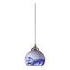 Kas 1 Light 6 inch Satin Nickel with Multicolor Multi Pendant Ceiling Light, Configurable