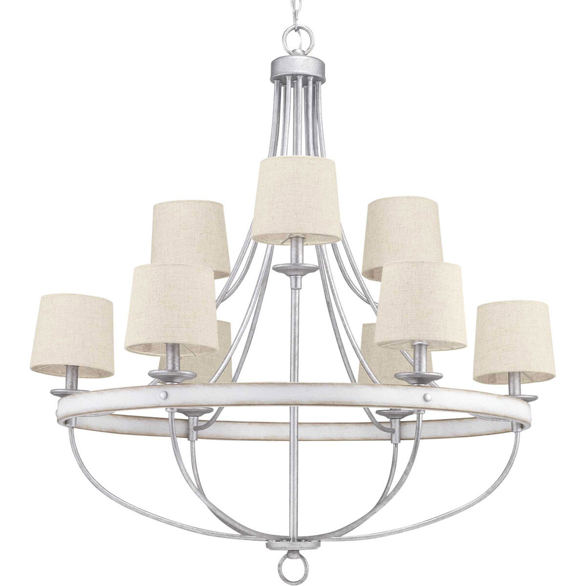 Camps Bay 9 Light 35.25 inch Galvanized Chandelier Ceiling Light