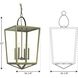Oludeniz Beach 4 Light 16.25 inch Aged Brass Foyer Pendant Ceiling Light, Design Series