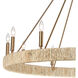 Laucala 12 Light 48 inch Satin Brass with Natural Abaca Chandelier Ceiling Light