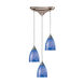 Key West 3 Light 10 inch Satin Nickel Mini Pendant Ceiling Light