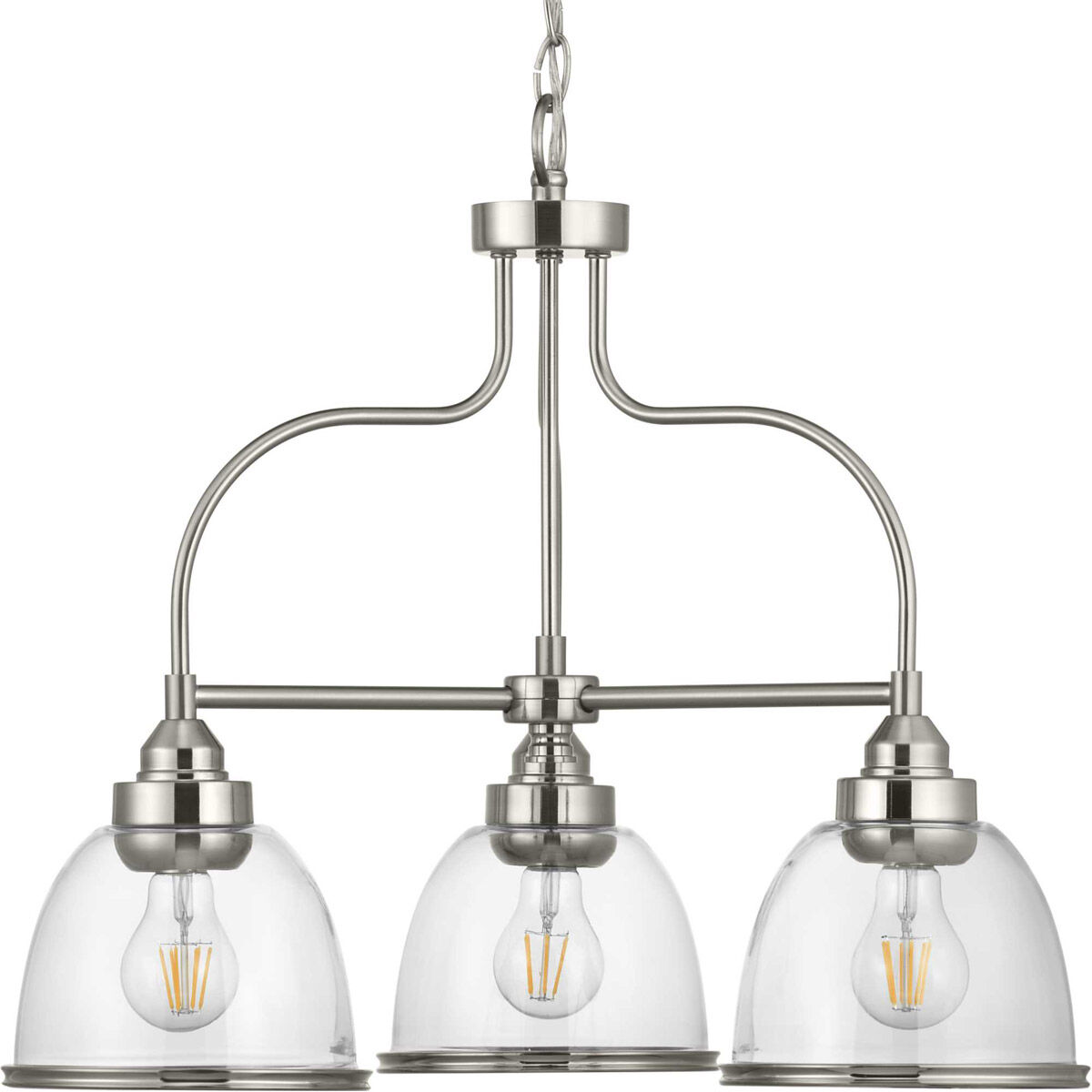 San Francisco Bay 3 Light 24 inch Brushed Nickel Chandelier Ceiling Light