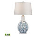 Bora Bora 27 inch 9.5 watt Blue with White and Clear Table Lamp Portable Light