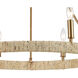 Laucala 6 Light 27 inch Satin Brass with Natural Abaca Chandelier Ceiling Light