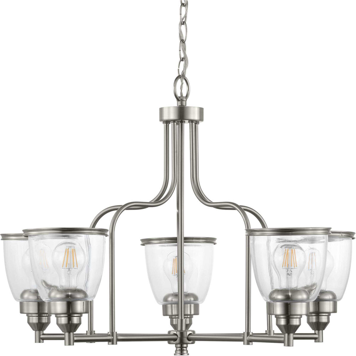 San Francisco Bay 5 Light 28 inch Brushed Nickel Chandelier Ceiling Light