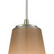 Isle 1 Light 6 inch Satin Nickel with Smokey White Mini Pendant Ceiling Light