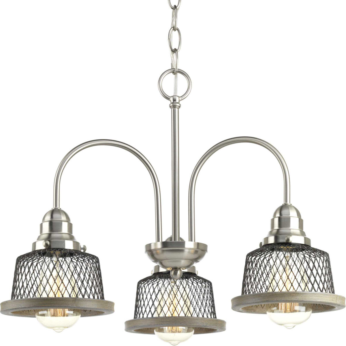 Biarritz 3 Light 20 inch Brushed Nickel Chandelier Ceiling Light