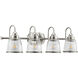 San Francisco Bay 4 Light 32.5 inch Brushed Nickel Bath Vanity Wall Light