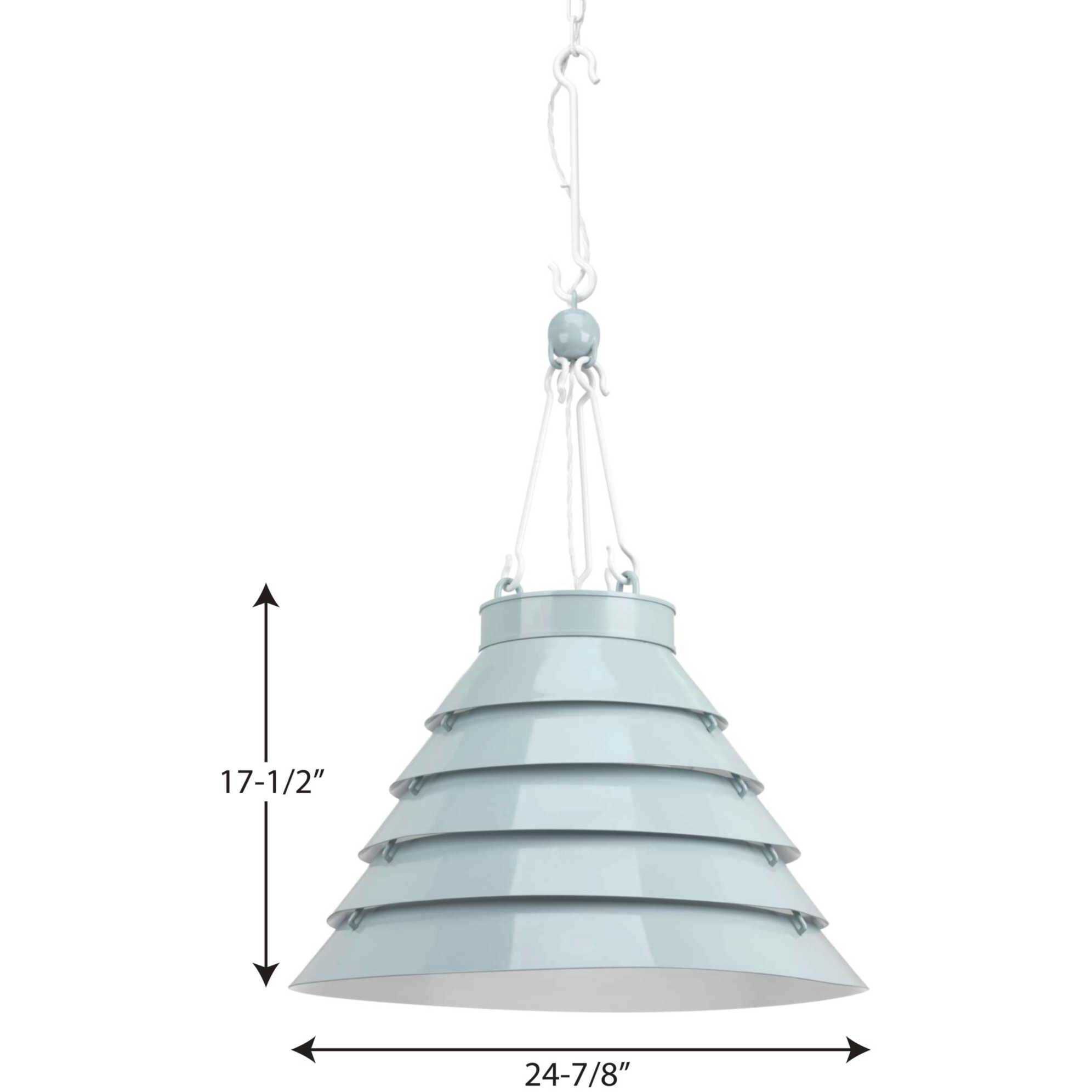 Blue Hill 3 Light 24.88 inch Matte Blue Enamel Pendant Ceiling Light, Design Series