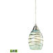Bay of Campeche LED 5 inch Satin Nickel Mini Pendant Ceiling Light