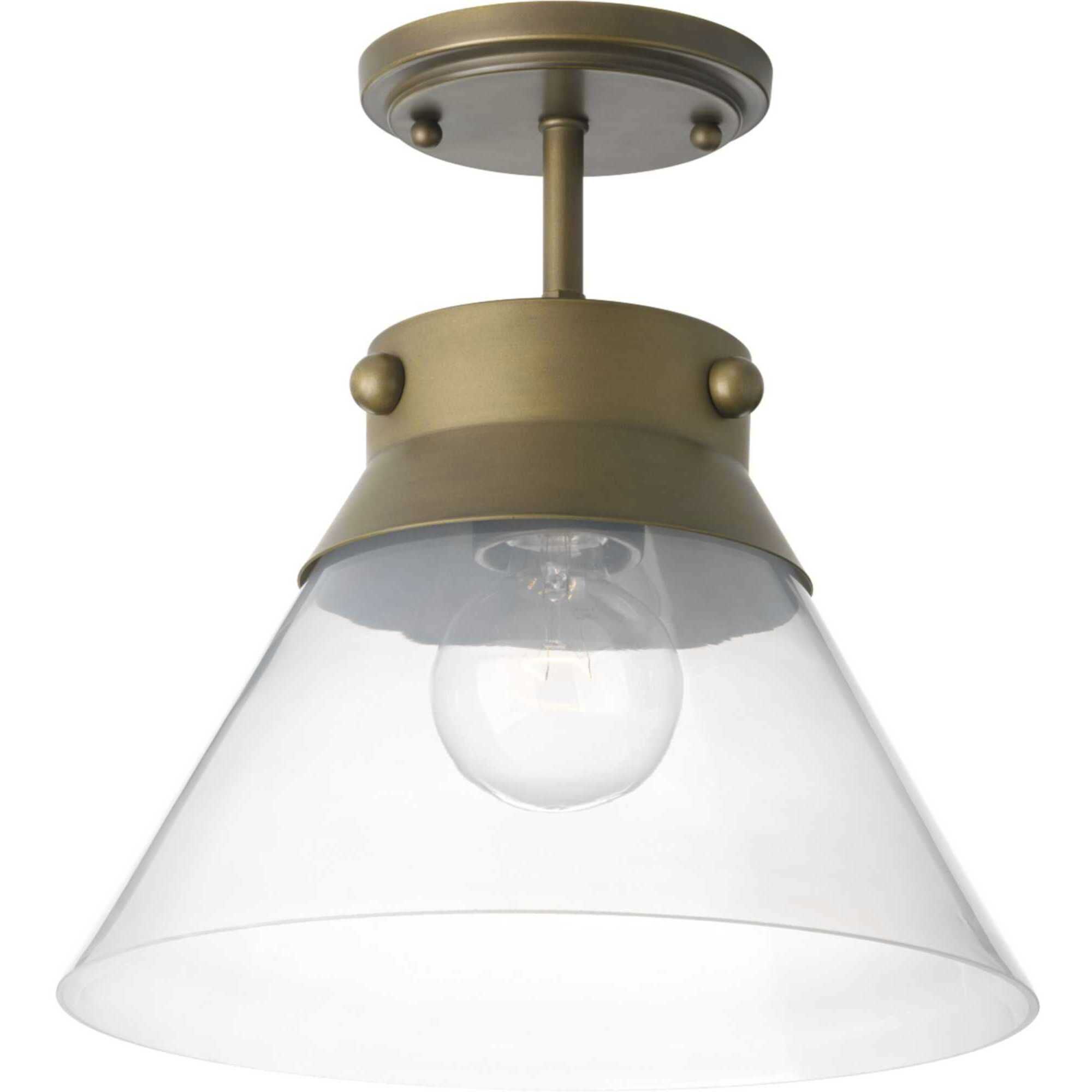 Olive Ridley 1 Light 11.75 inch Aged Brass Semi-Flush Convertible Ceiling Light, Design Series