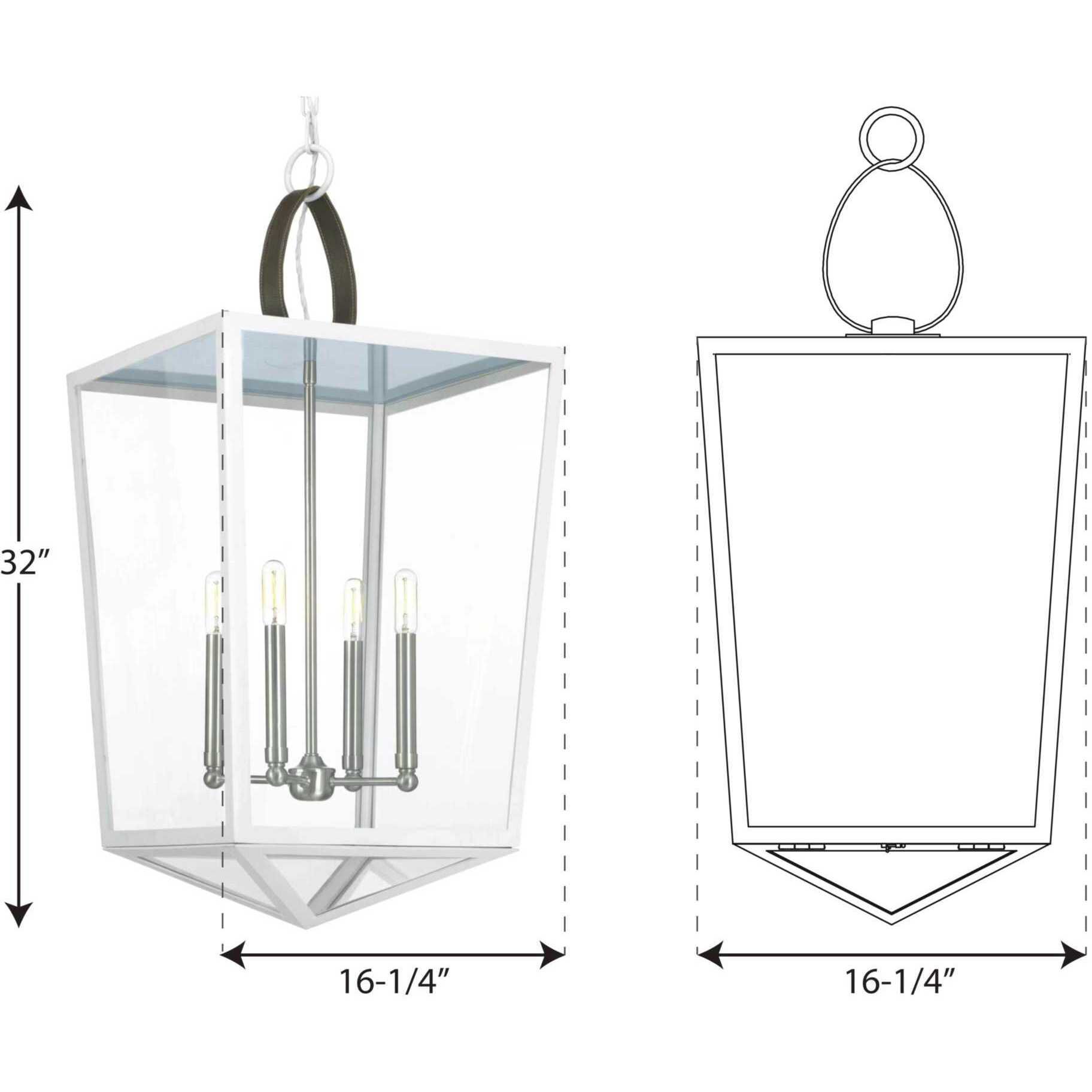 Oludeniz Beach 4 Light 16.25 inch White Foyer Pendant Ceiling Light, Design Series