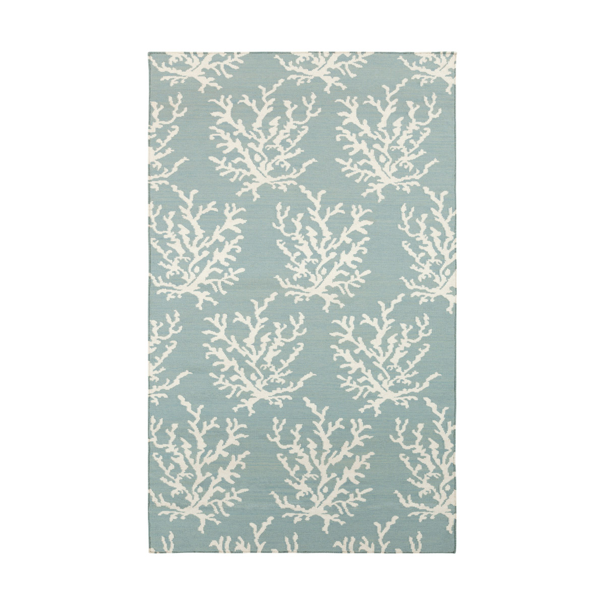 Atlantic 96 X 60 inch Aqua/Ivory Rugs, Wool