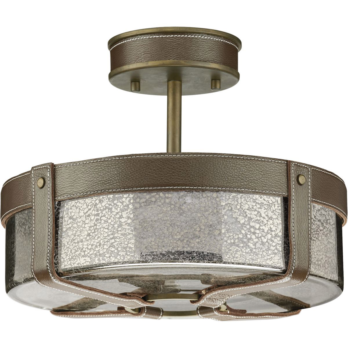 Frenchman Bay 4 Light 14.38 inch Aged Brass Semi-Flush Mount Ceiling Light, Design Series