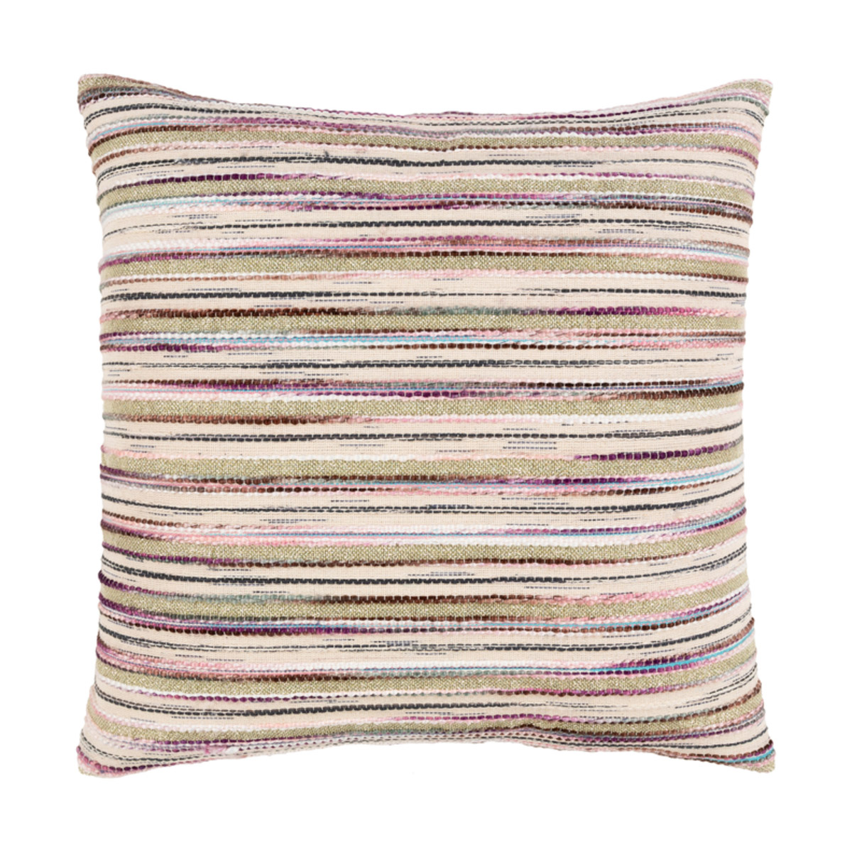 Naukati Bay 20 X 20 inch Beige/Dark Purple/Lilac/Bright Pink/Dark Green Pillow Cover