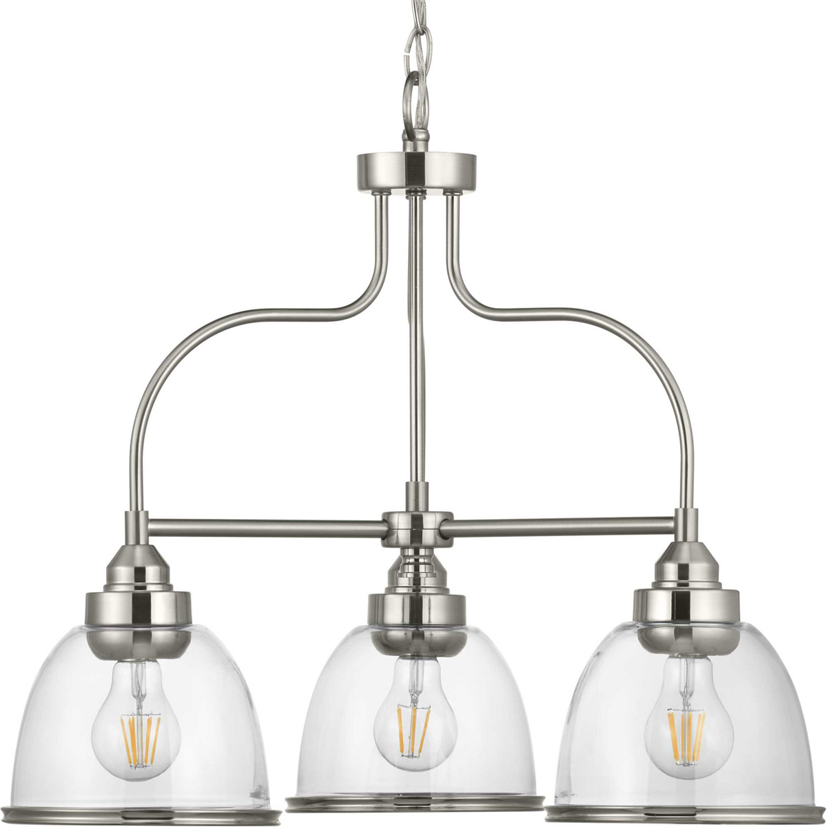 San Francisco Bay 3 Light 24 inch Brushed Nickel Chandelier Ceiling Light